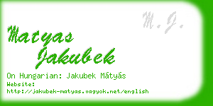 matyas jakubek business card